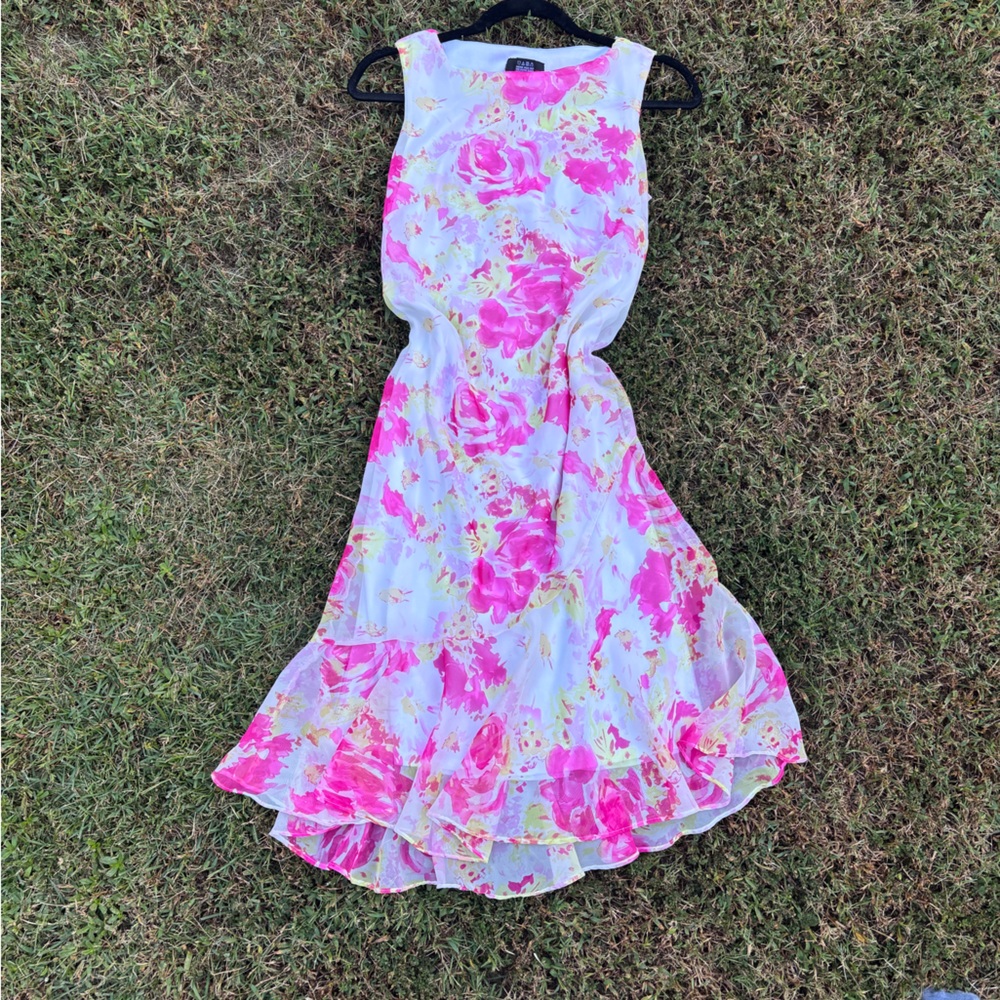 Y2K Scarlett Floral Fit & Flare Dress Pink White 5/6 - Picture 9 of 10